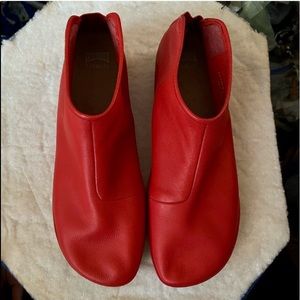 Camper Right Nina Red Leather Booties